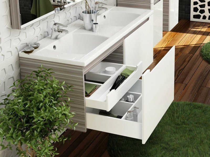 Тумба с раковиной ravak classic 130 белая