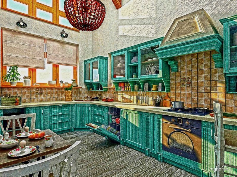 Интерьер кухни в средиземноморском стиле