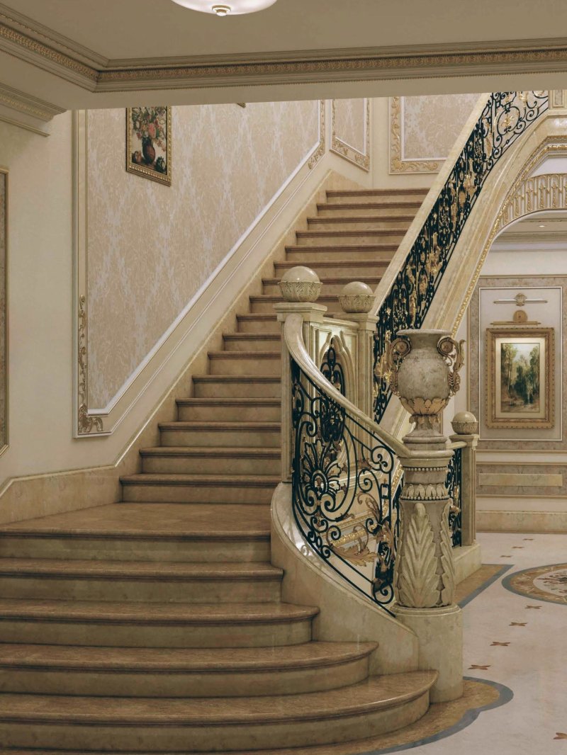 Мраморная лестница в доме