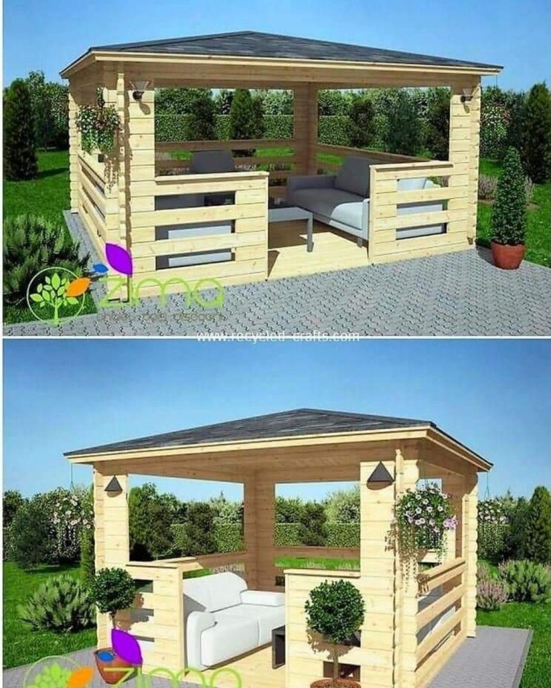 Беседка из поддона