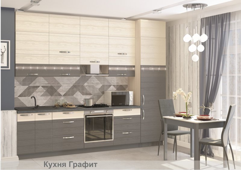 Кухня графит давита мебель