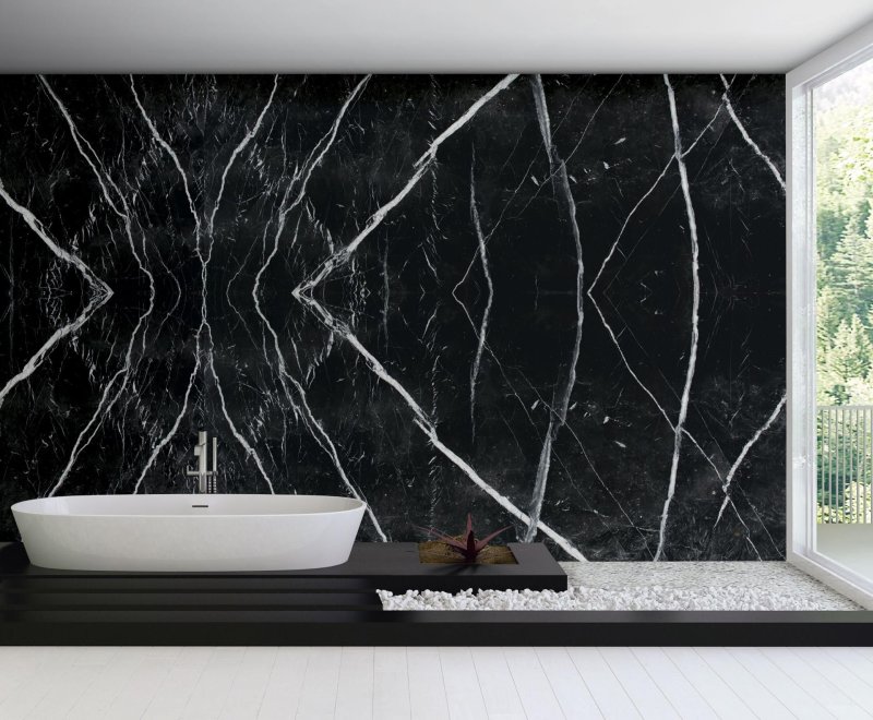 Мрамор black marquina