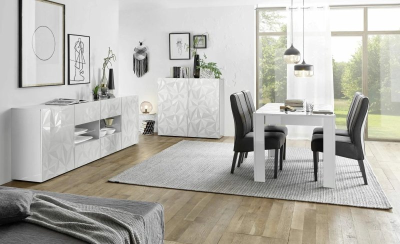 Комод scandi 7 белый глянец
