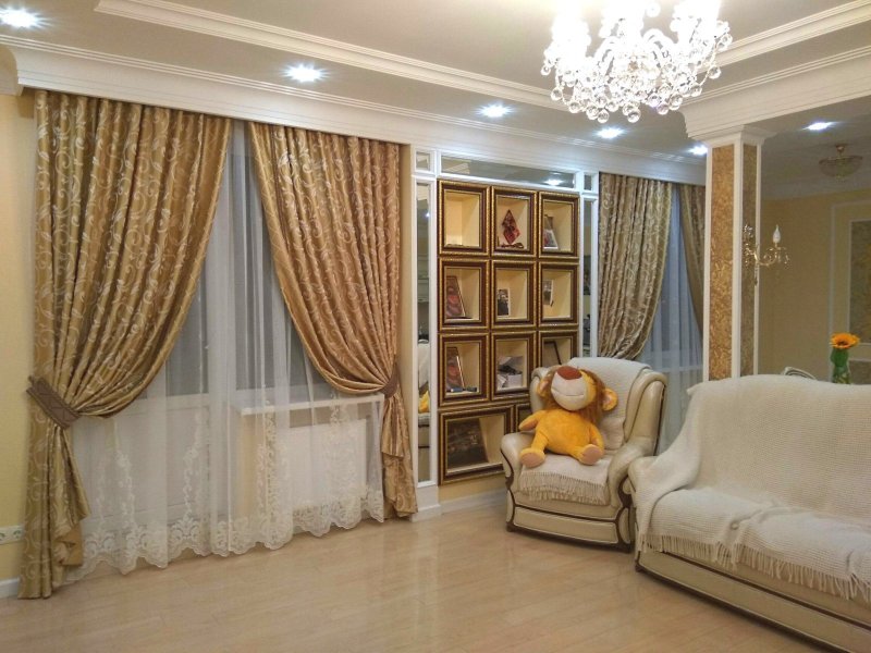 Классические шторы для гостиной