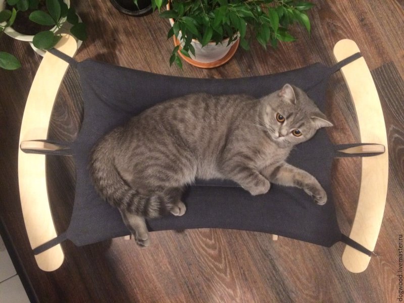 Гамак для кошек серый