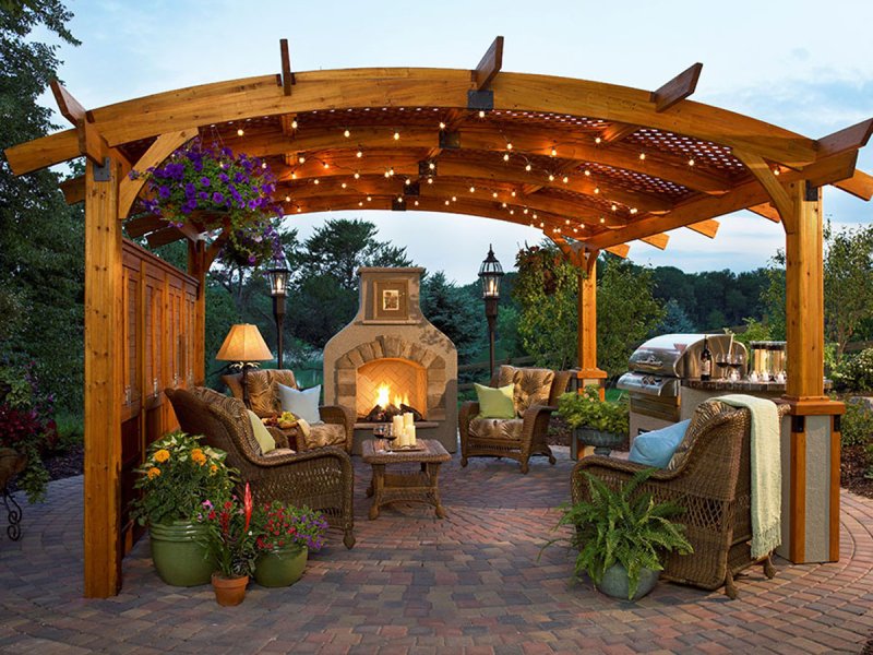 Wooden gazebo беседки