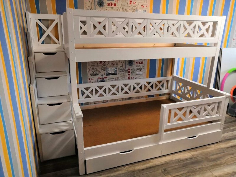 Двухъярусная кровать прованс трия