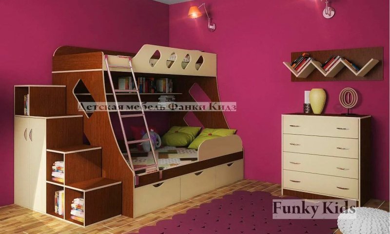Двухъярусная кровать фанки кидз