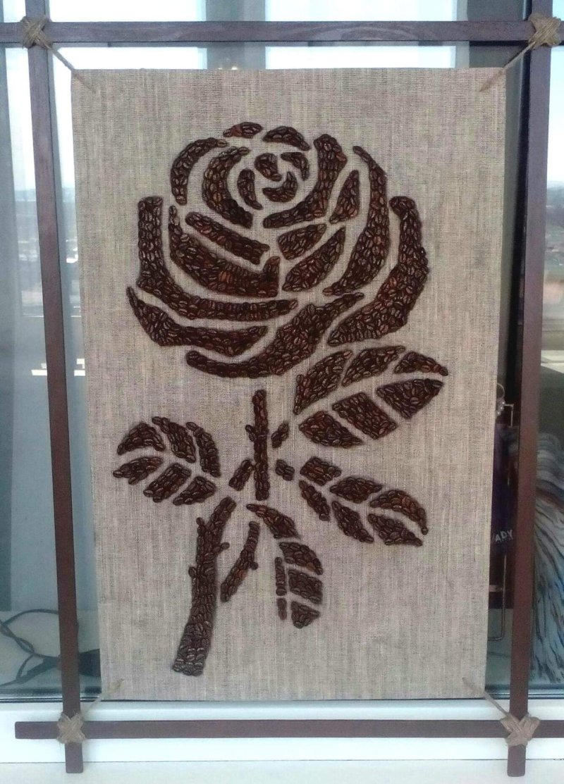 Панно из кофейных зерен
