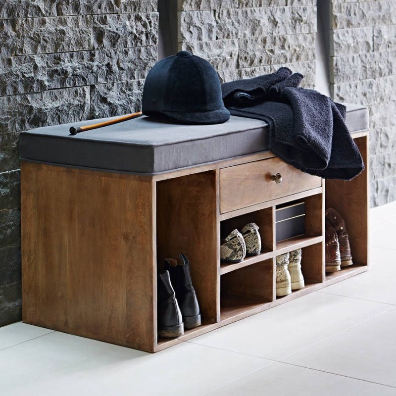 Entryway shoe rack bench