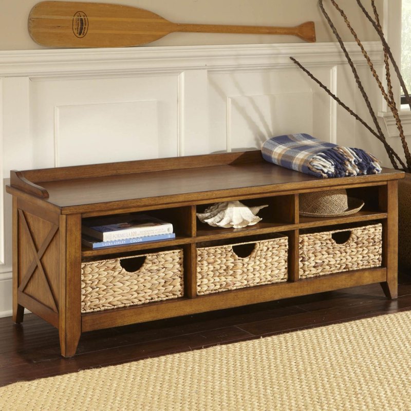 Storage entryway bench
