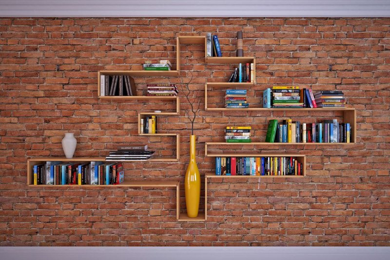 Книжная полка на стену
