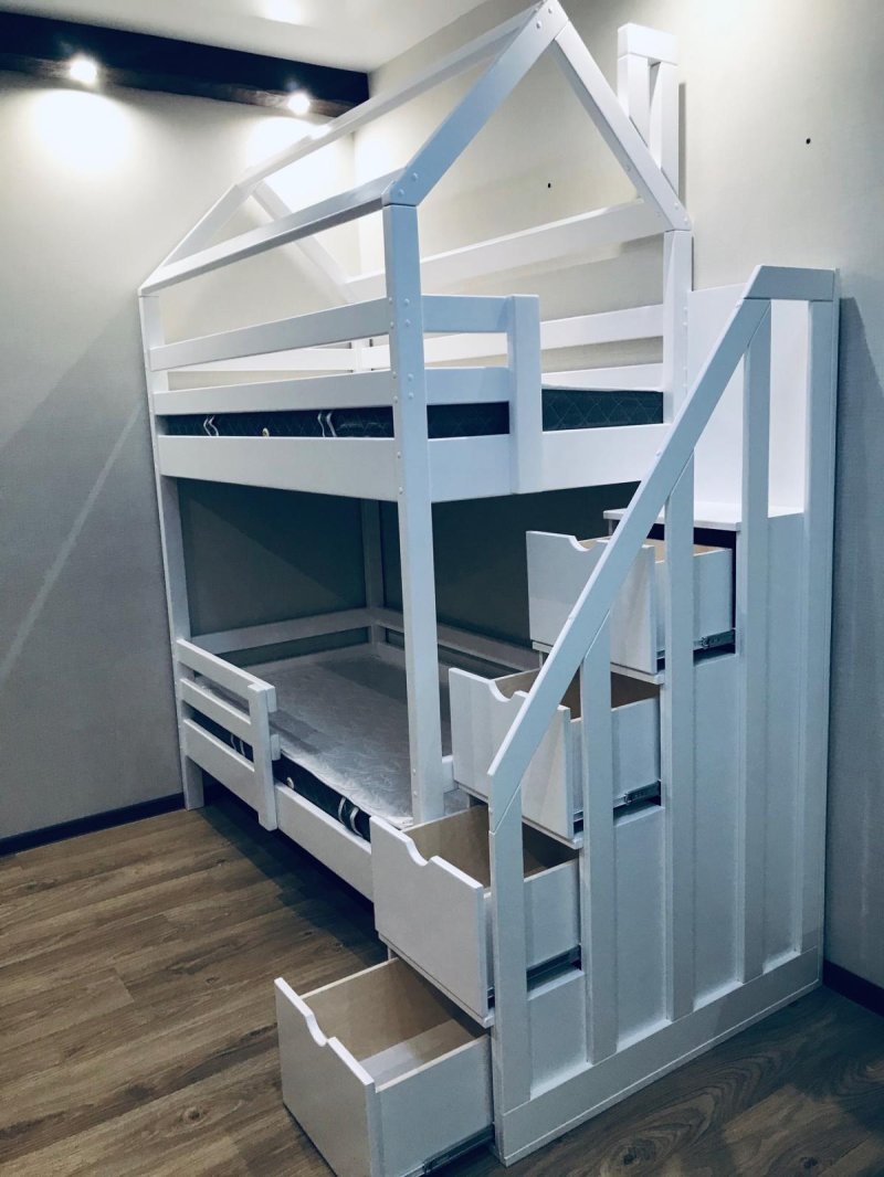 Двухъярусная кровать домик
