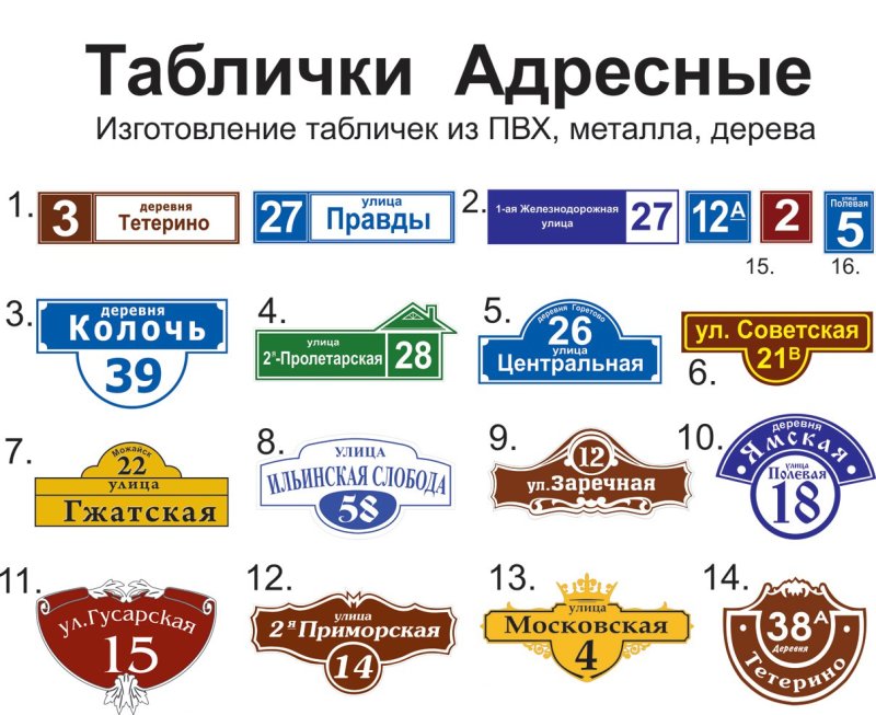 Адресная табличка