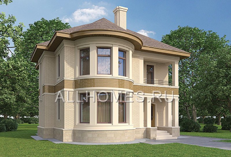 Кирпичный дом с эркером