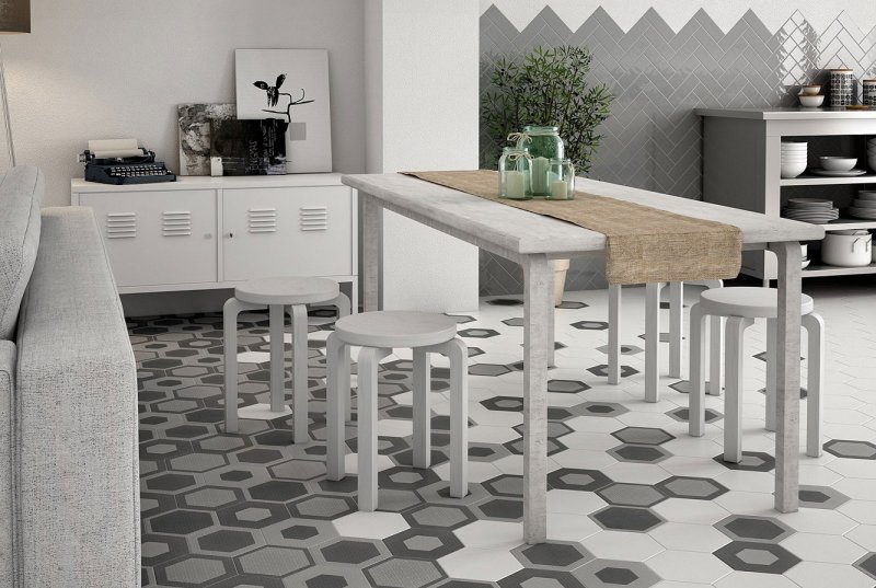 Equipe hexatile gris mate