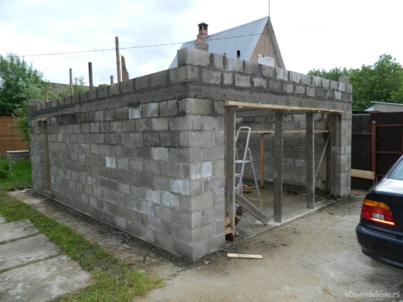 Гараж из шлакоблока