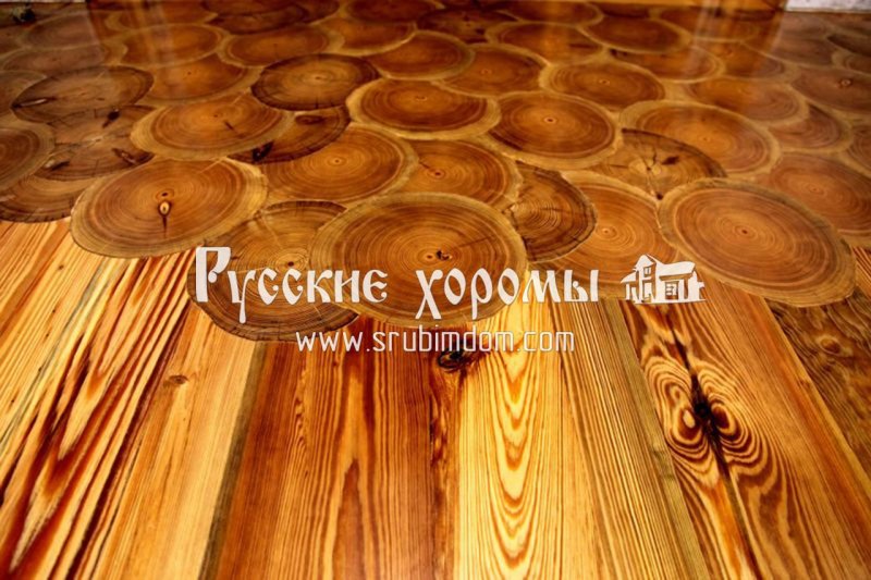 Пол из срезов дерева