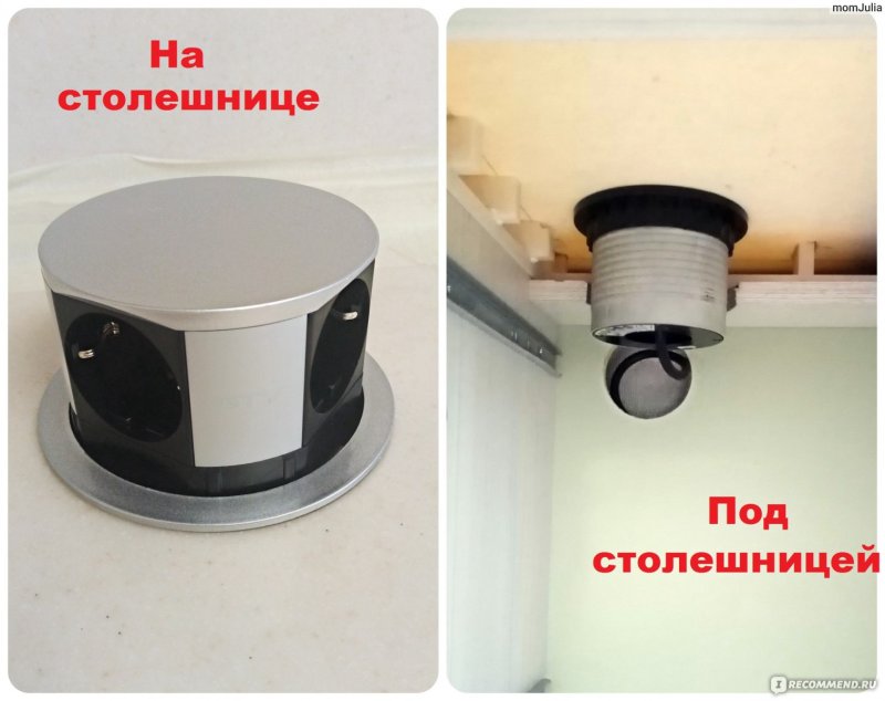 Выдвижная розетка для столешницы