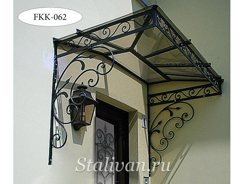 Кованый односкатный козырек