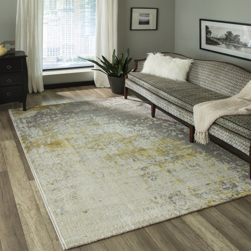 Ковер gray and yellow rug