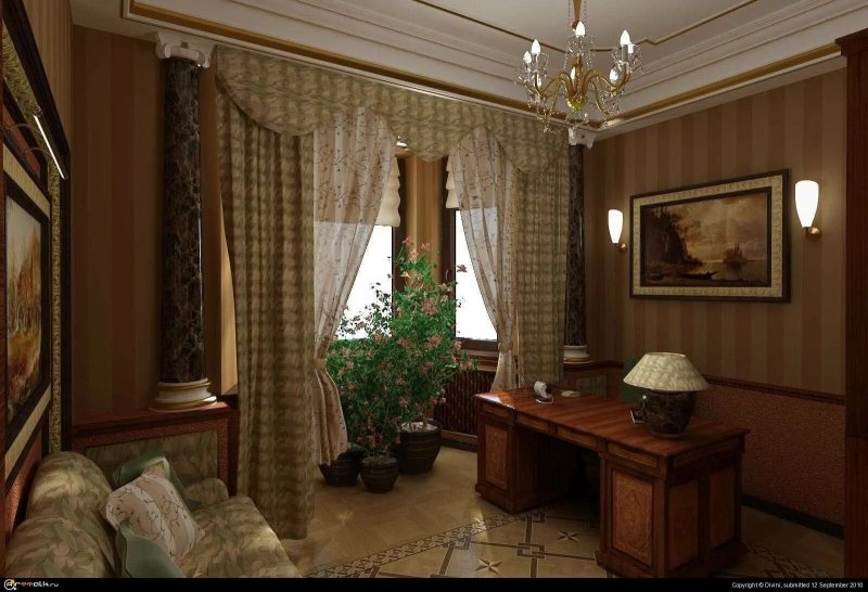 Интерьер кабинета в доме