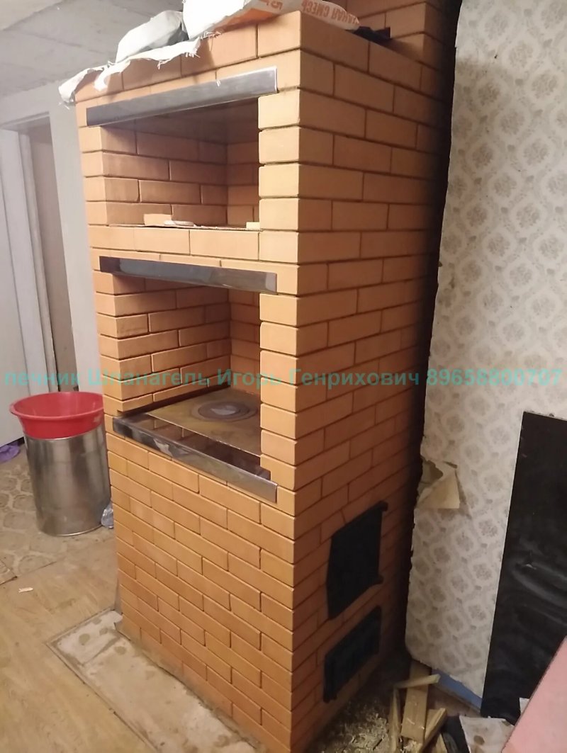 Кирпичная печь шведка отопительно варочная
