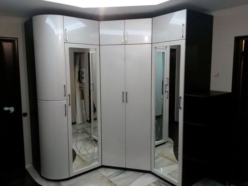 Шкаф угловой версаль белый глянец