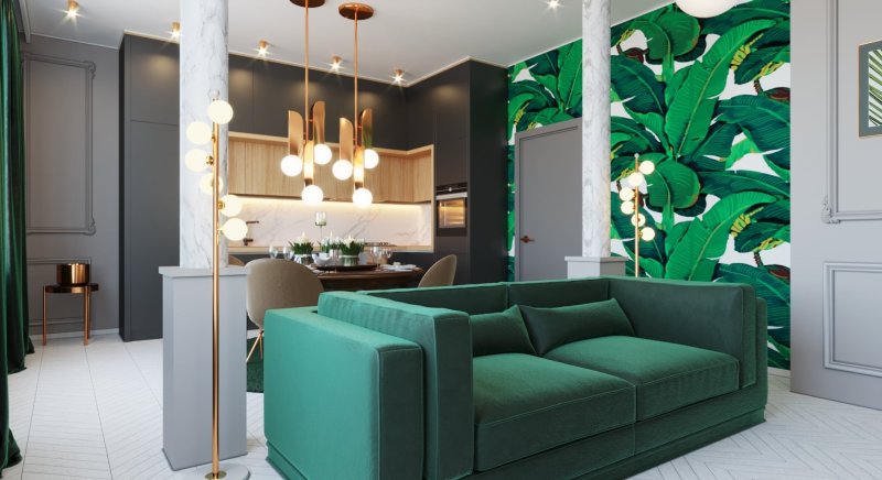 Диван cubus sk design зеленый изумрудный