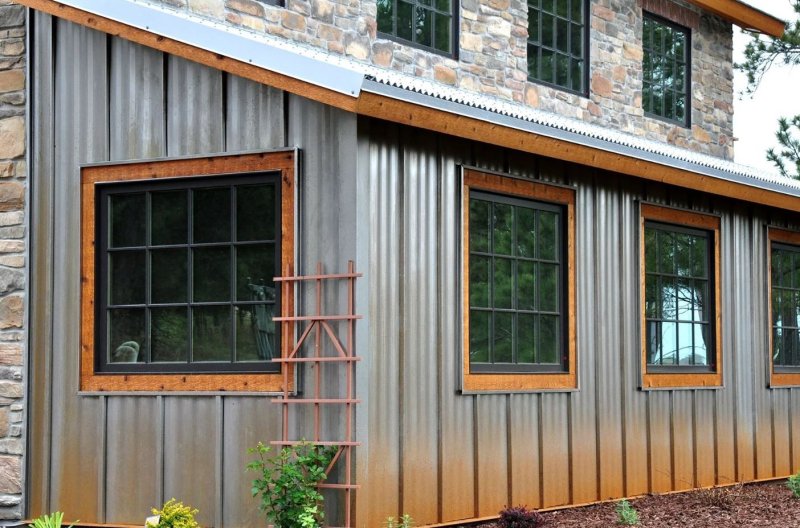 Corrugated steel siding