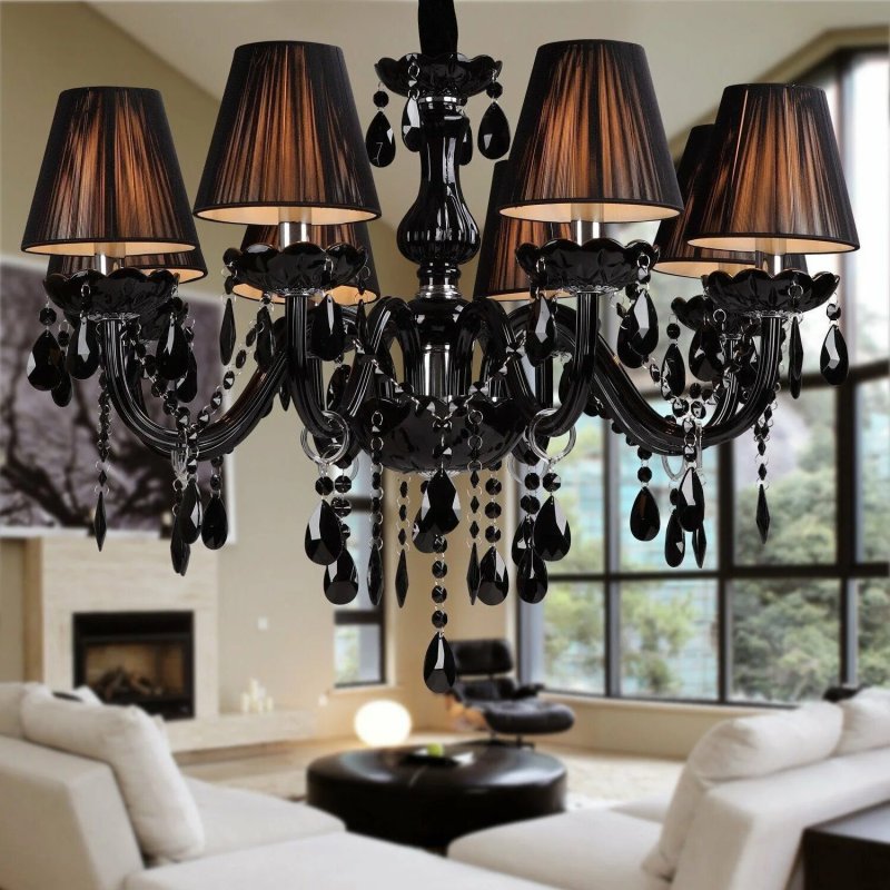 Бра black chandelier crystal