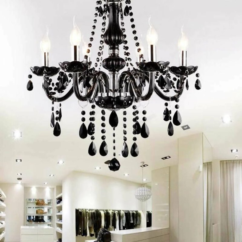 Бра black chandelier crystal