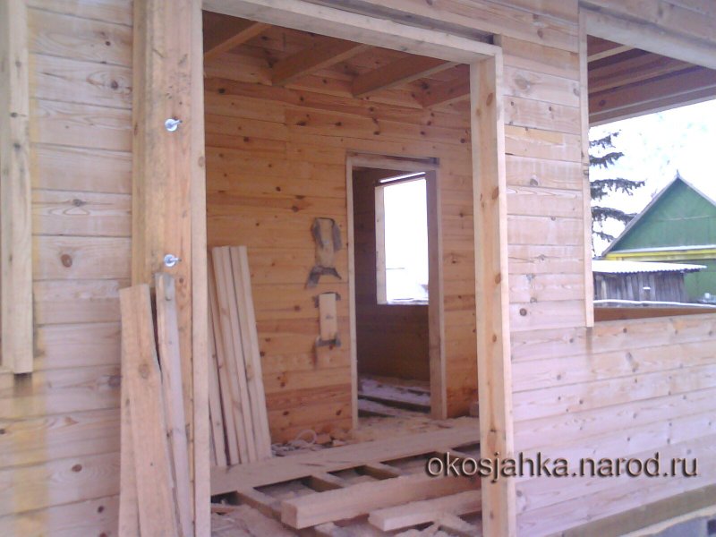 Окосячка в деревянном доме из бруса