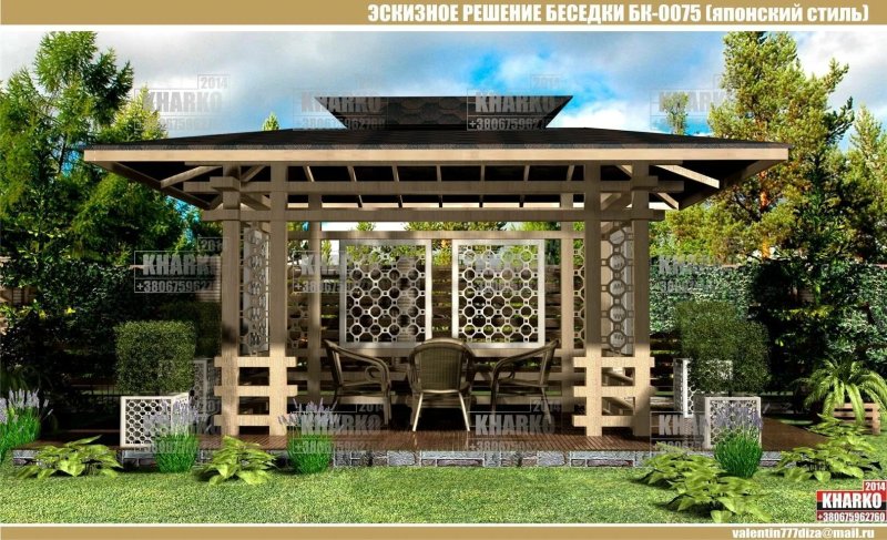 Беседка в японском стиле