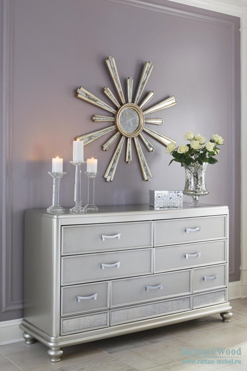 Комод coralayne b65046 silver высокий