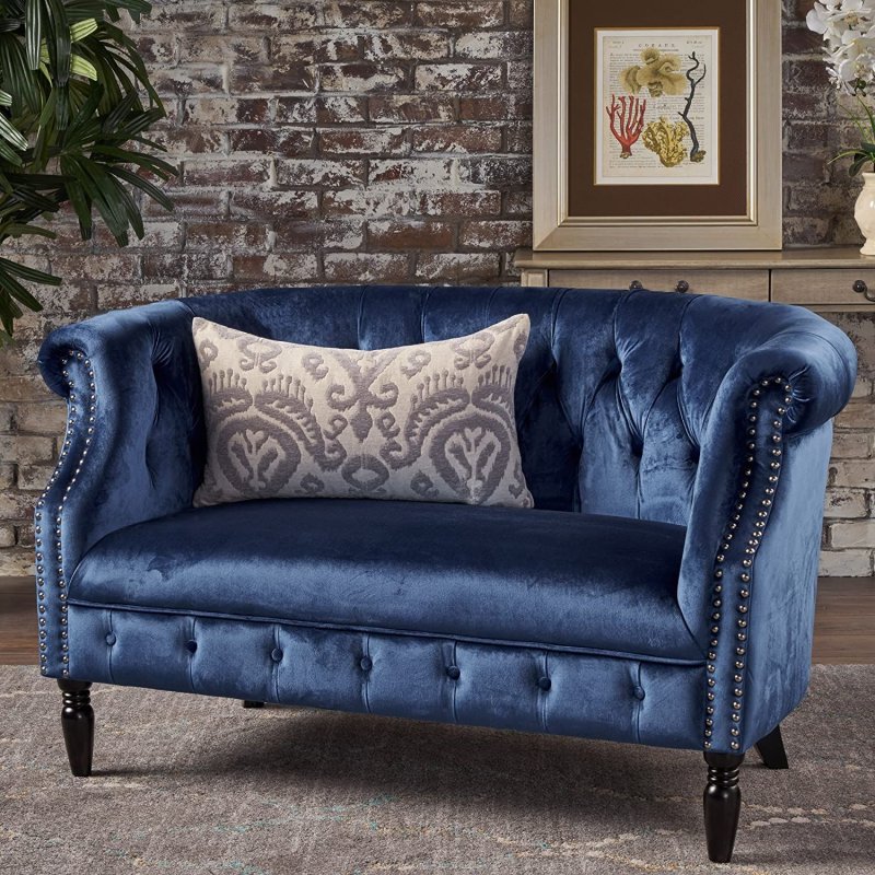 Диван линс velvet navy blue