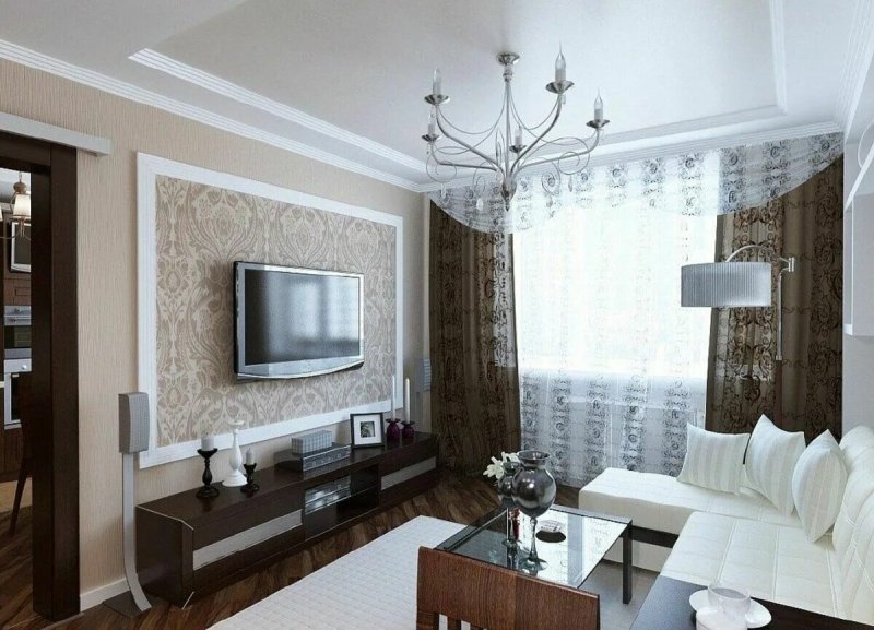 Гостиная в хрущевке в современном стиле