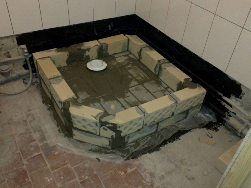 Душевая кабина своими руками из плитки