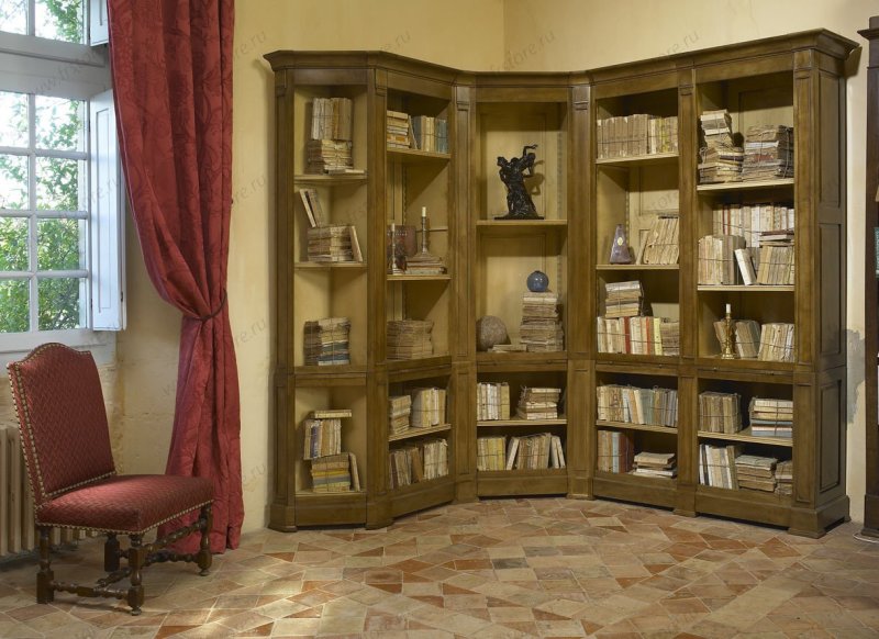 Угловой книжный шкаф