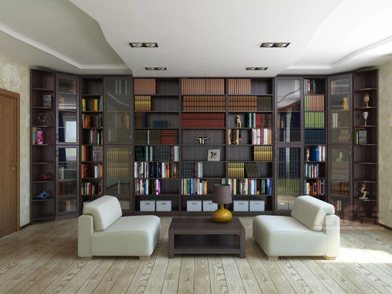 Книжные стеллажи в интерьере