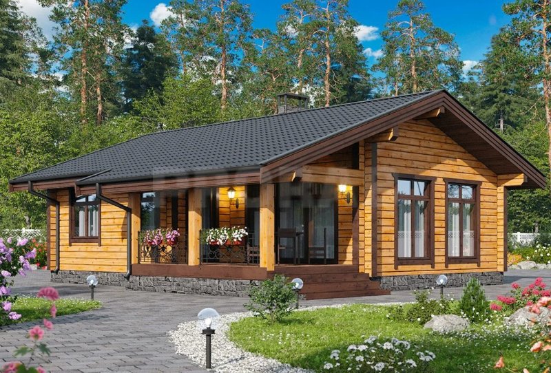 Одноэтажные дома из бруса