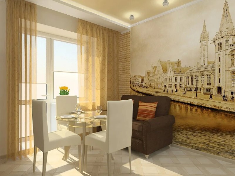 Фрески в интерьере кухни