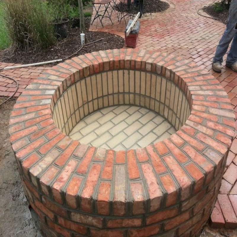 Костровище очаг из кирпича