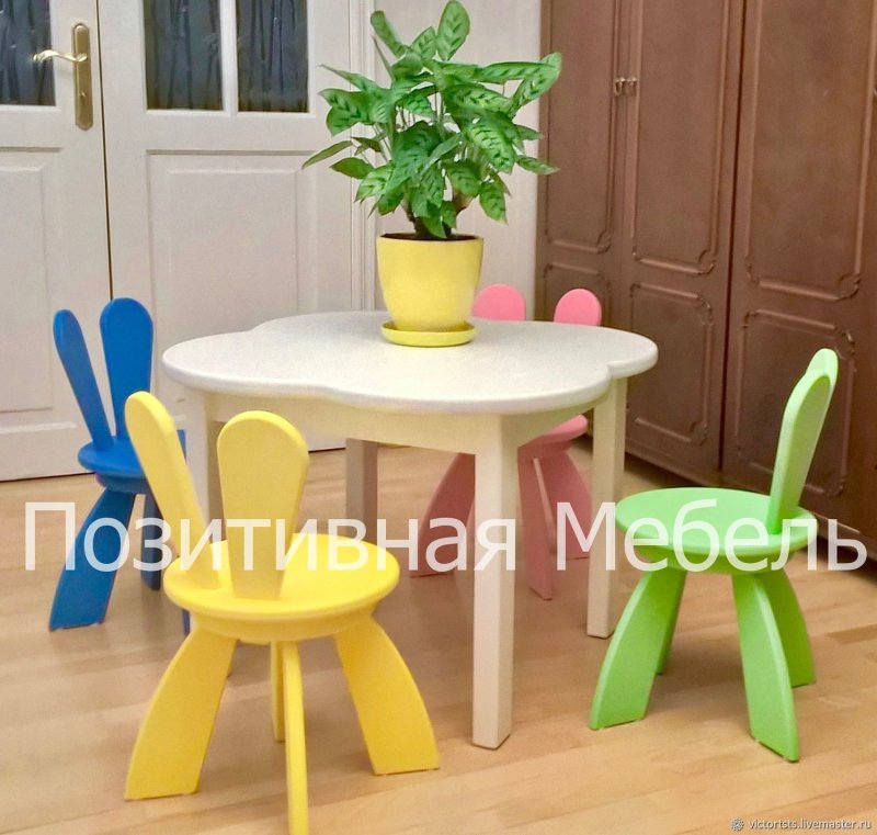 Детский стол облачко и стульчик