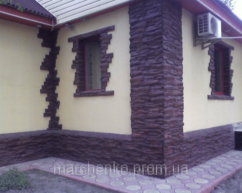 Отделка фасада искусственным камнем
