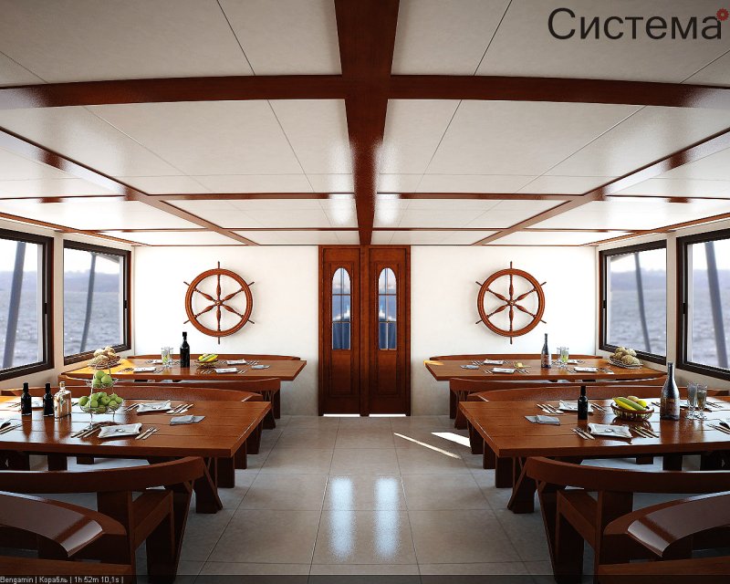 Интерьер кафе в морском стиле
