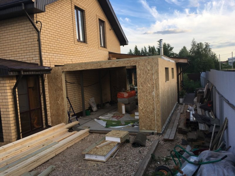 Пристройка гаража к дому