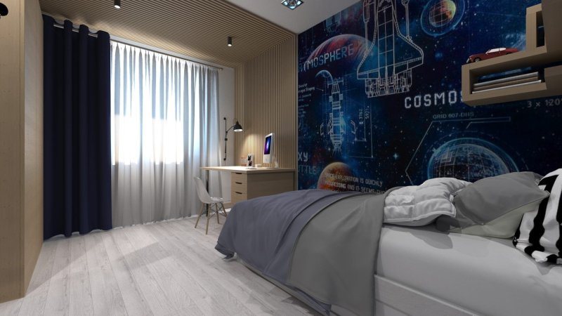 Дизайн комнаты подростка в современном стиле для мальчика
