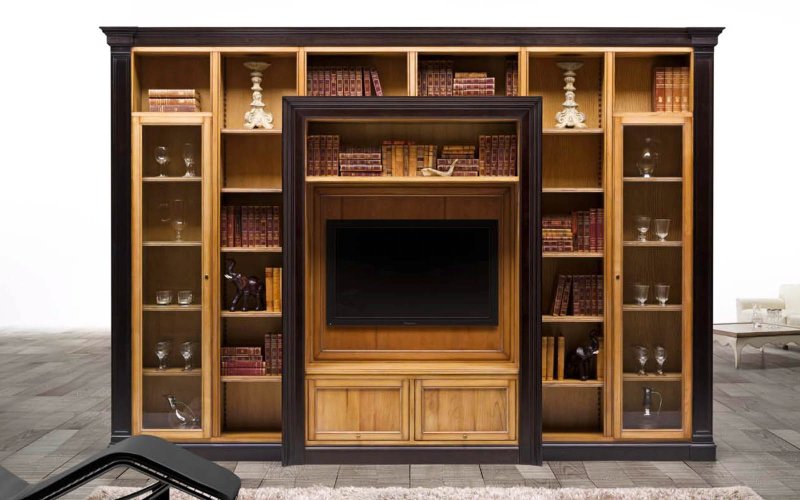 Гостиная с книжным шкафом