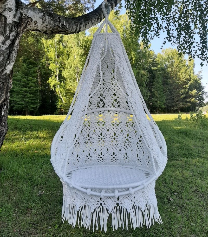 Кресло из макраме подвесное